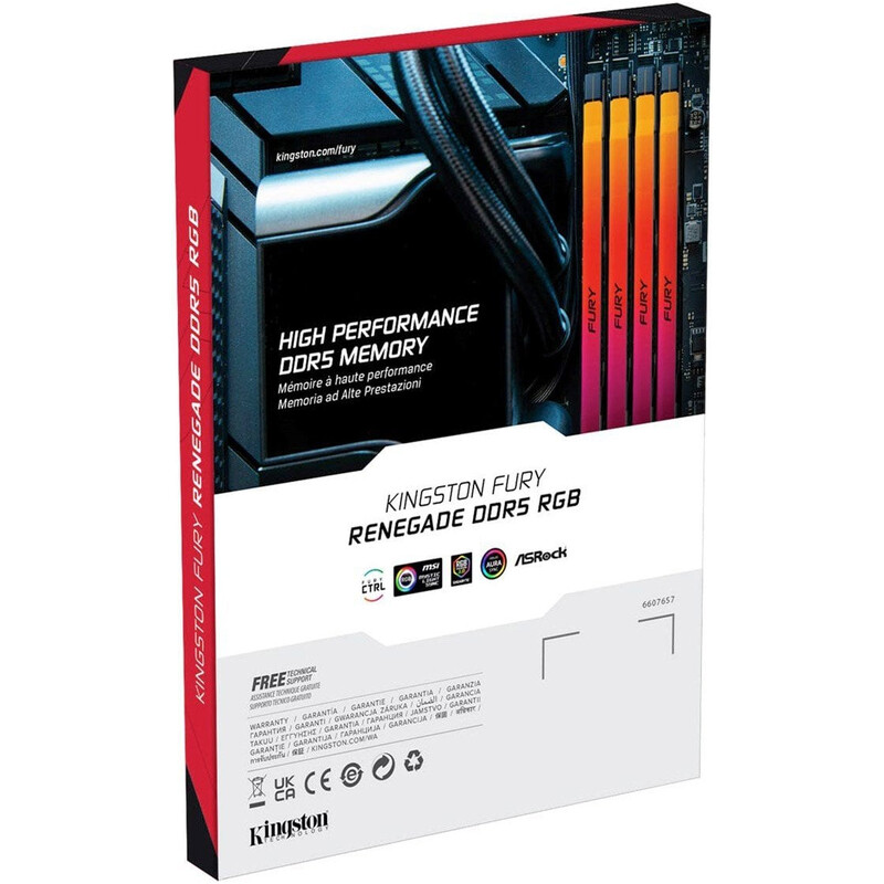 Модуль пам`яті DDR5 16GB/8000 Kingston Fury Renegade RGB Silver/Black (KF580C38RSA-16)