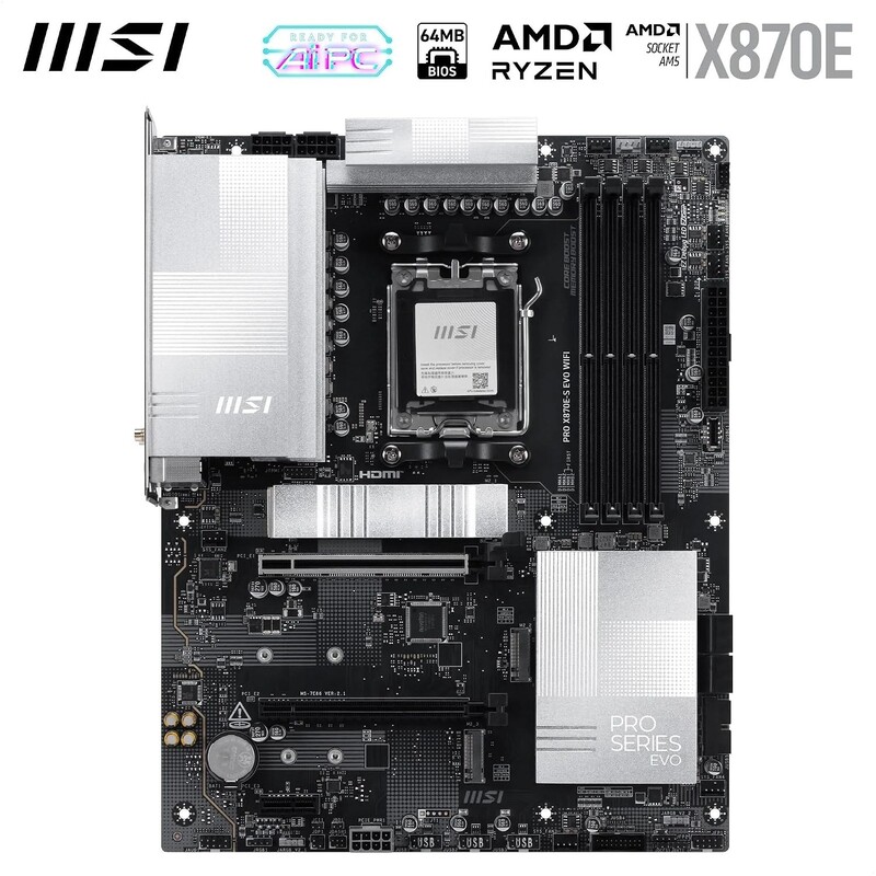 Материнська плата MSI PRO X870E-S EVO WIFI Socket AM5