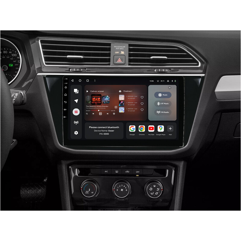Штатна магнітола Gazer T6010 для Volkswagen Tiguan II (AD) 2016-2022 (T6010-AD/L)