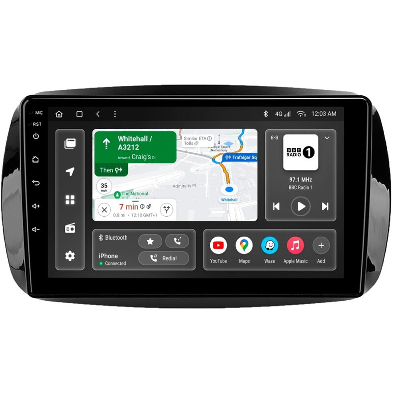 Штатна магнітола Gazer T6009 Pro Max для Smart Fortwo 3 (C453, A453, W453) 2014-2020 (T6009-W453-PROMAX)