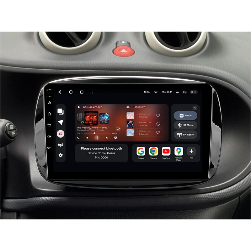 Штатна магнітола Gazer T6009 Pro для Smart Fortwo 3 (C453, A453, W453) 2014-2020 (T6009-W453-PRO)