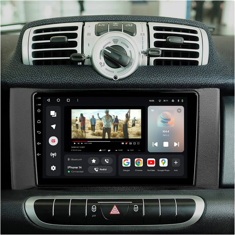 Штатная магнитола Gazer T6009 Pro для Smart Fortwo 2 (W451) 2010-2015 (T6009-W451-PRO)