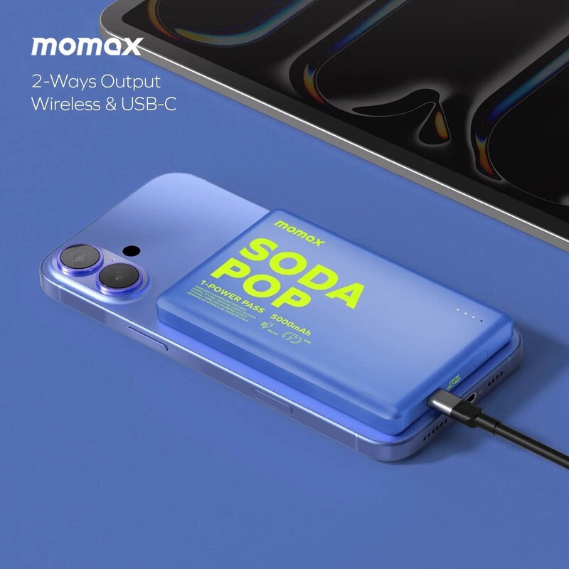 Универсальная мобильная батарея Momax 1-Power Pass 5000mAh 20W Blue (IP135AB2)