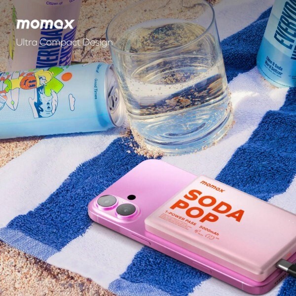 Універсальна мобільна батарея Momax 1-Power Pass 5000mAh 20W Pink (IP135AP2)