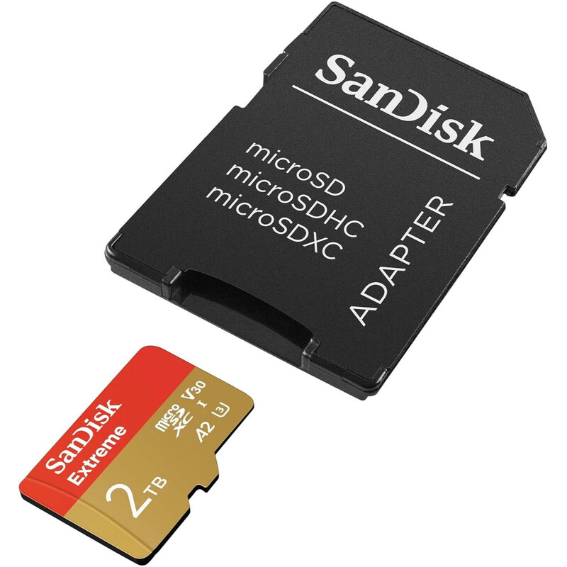 Карта пам"яті SanDisk Extreme microSDXC 2TB UHS-I U3 V30 A2 + SD адаптер (SDSQXAV-2T00-GN6MA)
