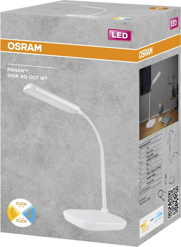 Настільна лампа Osram LED Panan Disk SQ 12W 3000K-6500K з димером білий (4099854475177)