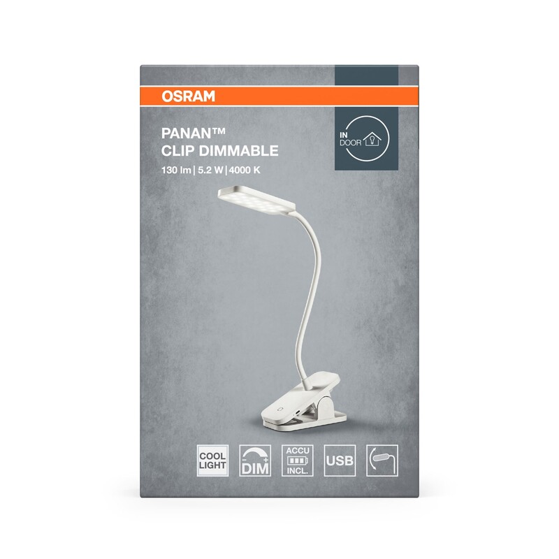 Настільна лампа Osram Panan Clip 5.2W 4000К USB-A білий (4099854507496)