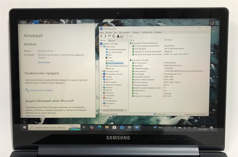 Ноутбук Samsung NP940X3G / 13.3" (3200x1800) IPS Touch / i5-4200U / 4GB / 128GB SSD / Win10Pro / Backlight - Б/в