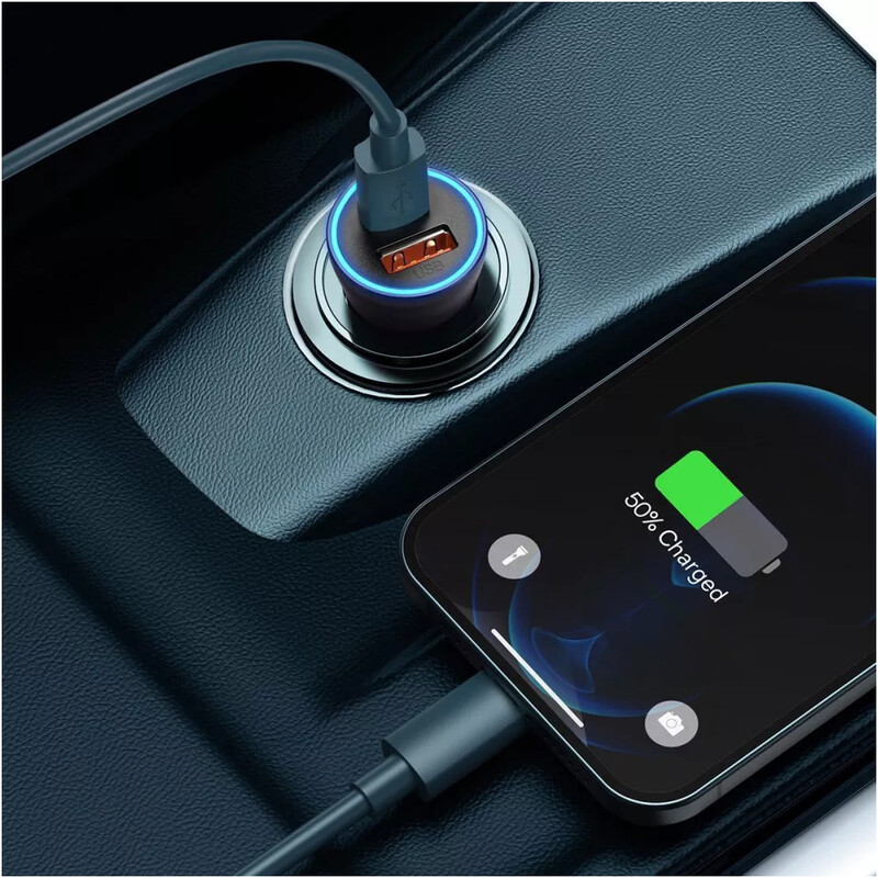 Автомобільний зарядний пристрій Baseus Golden Contactor Max Dual Fast Charger U+C (1USB, 1USB-C) 60W Grey (CGJM000113)