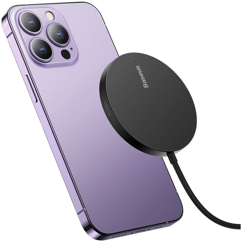 Беспроводное зарядное устройство Baseus Simple Mini3 Magnetic Wireless Charger 15W Black (CCJJ040001)