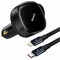 Фото - Автомобільний зарядний пристрій Baseus Enjoyment Retractable 2-in-1 (2xUSB-C) 33W Black (C00035500111-00) | click.ua