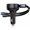 Фото - Автомобильное зарядное устройство Baseus Enjoyment Pro (1USB-C, 2 вбудовані кабелі USB-C/Lightning) 60W Black (C00057802111-00) | click.ua