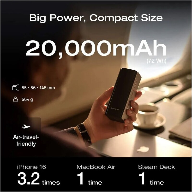Универсальная мобильная батарея EcoFLow RAPID Pro 20000mAh 230W Black (EF-RAPIDPRO20K-EU)
