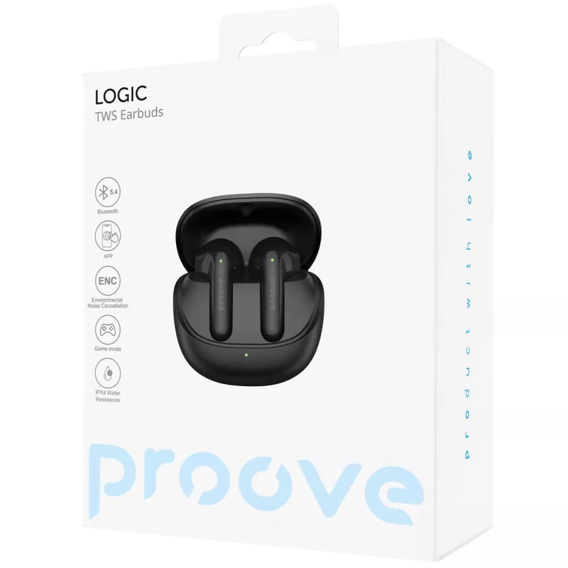 Bluetooth-гарнитура Proove Logic TWS (APP) Obsidian Black (TWLG0001AP15)