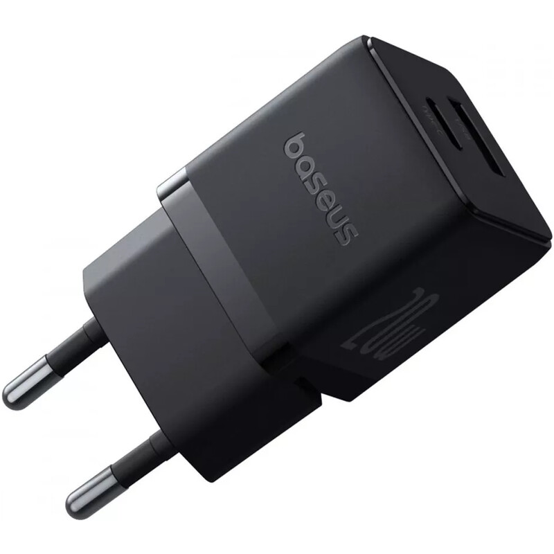 Сетевое зарядное устройство Baseus Palm Fast Charger C+U (1USB, 1USB-C) 30W Black (P1011160A113-00)