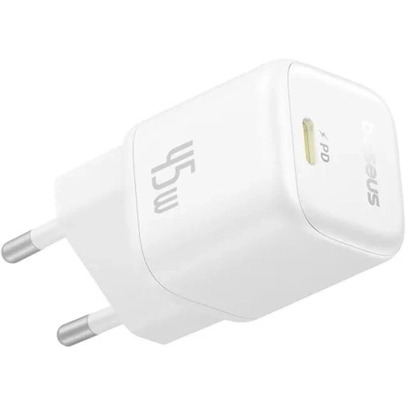 Сетевое зарядное устройство Baseus PicoGo GaN Fast Charger 1C (1USB-C) 45W White (P10176800213-00)