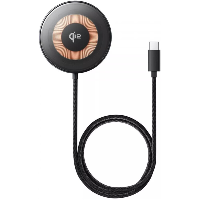 Беспроводное зарядное устройство Baseus Simple Mini4 Magnetic Wireless Charging Stand Qi2 15W Cosmic Black (P10273300121-01) + кабель USB Type-C 1,5 м