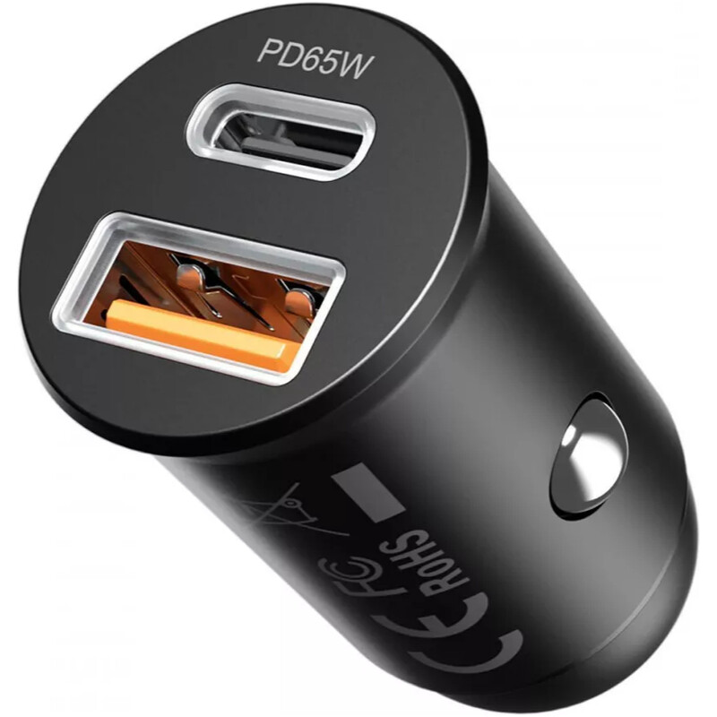 Автомобильное зарядное устройство Proove Tiny Power Pro (1USB, 1USB-C) 65W Black (ACTP65110001)