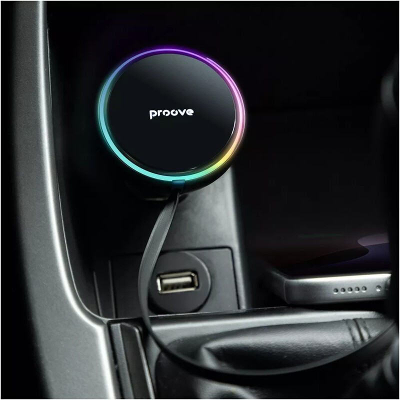 Автомобильное зарядное устройство Proove Hammer (1USB, 1USB-C, вбудований кабель USB-C) 81W Black (CCHR81110001)