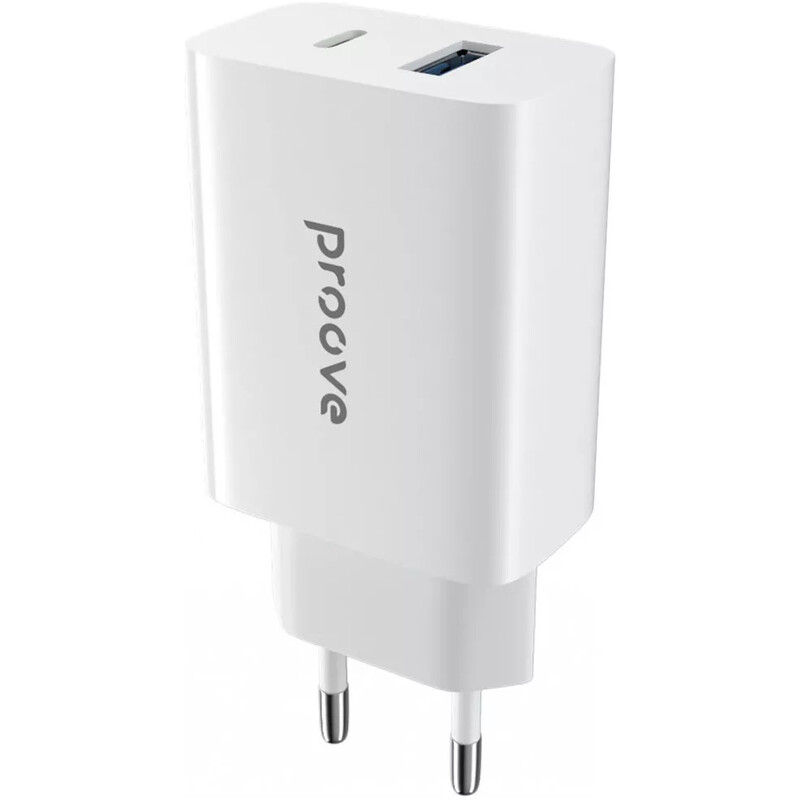 Мережевий зарядний пристрій Proove Rapid (1USB, 1USB-C) 20W White (WCRP20110002)