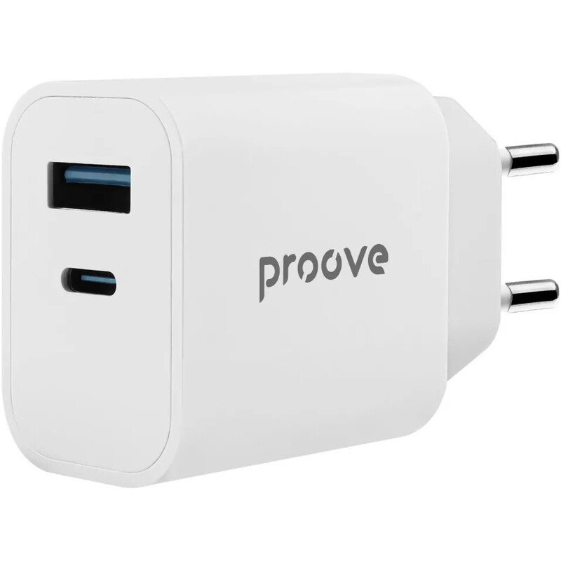 Мережевий зарядний пристрій Proove Rapid (1USB, 1USB-C) 20W White (WCRP20110002)