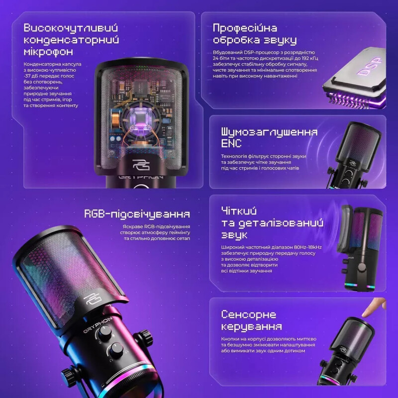 Микрофон Proove Gaming Gryphon Black (GMGR00022001)
