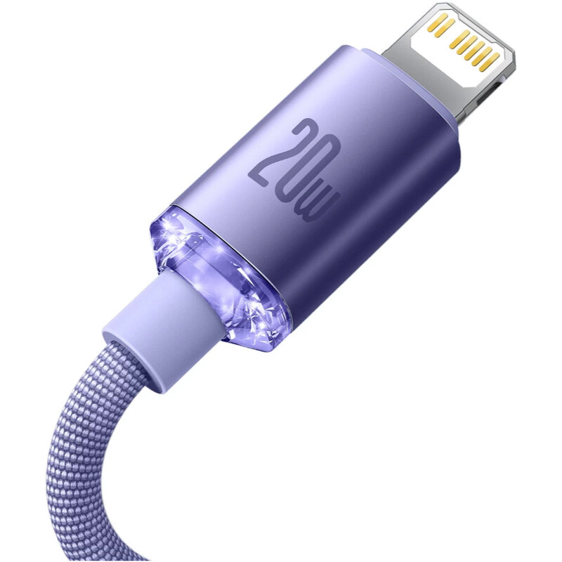 Кабель Baseus Crystal Shine Series Fast Charging USB Type-C - Lightning (M/M), 20W, 1.2 м, Purple (CAJY000205)