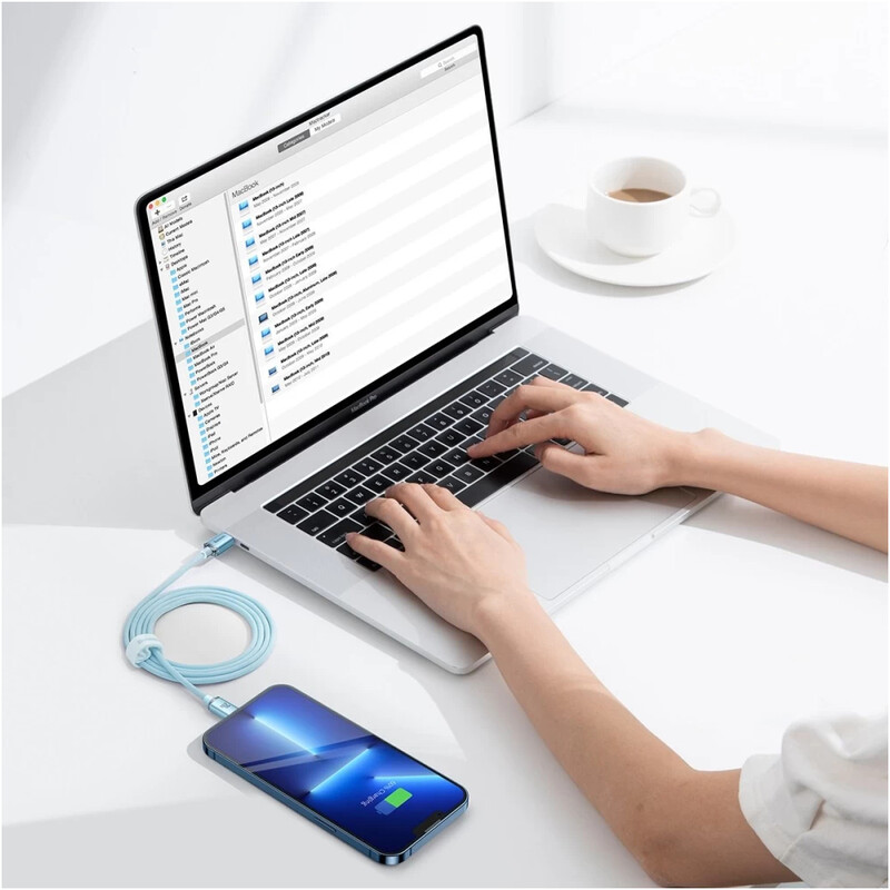 Кабель Baseus Crystal Shine Series Fast Charging USB Type-C - Lightning (M/M), 20W, 1.2 м, Sky Blue (CAJY001303)
