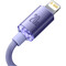 Фото - Кабель Baseus Crystal Shine Series Fast Charging USB Type-C - Lightning (M/M), 20W, 2 м, Purple (CAJY000305) | click.ua
