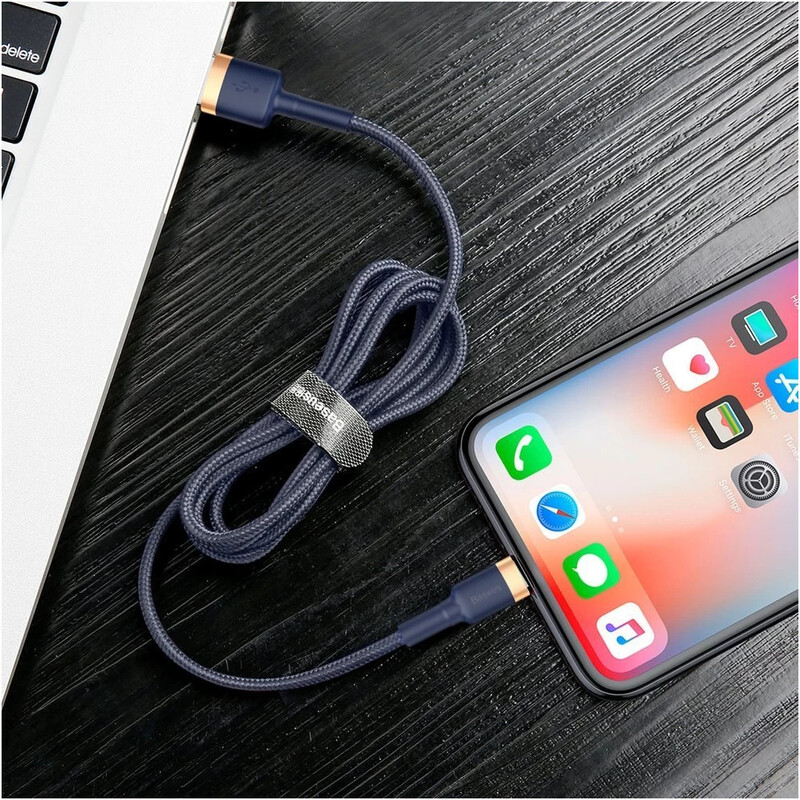 Кабель Baseus Cafule USB Type-A - Lightning (M/M), 1.5A, 2 м, Blue/Gold (CALKLF-CV3)