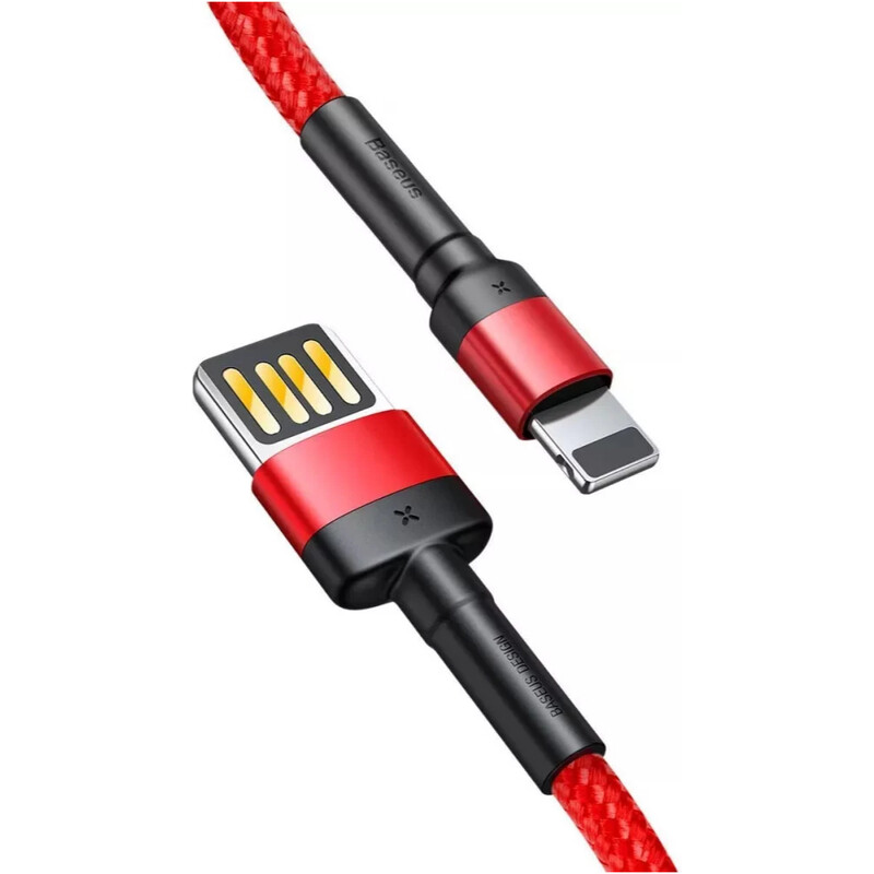 Кабель Baseus Cafule Special Edition USB Type-A - Lightning (M/M), 2.4A, 1 м, Black/Red (CALKLF-G91)