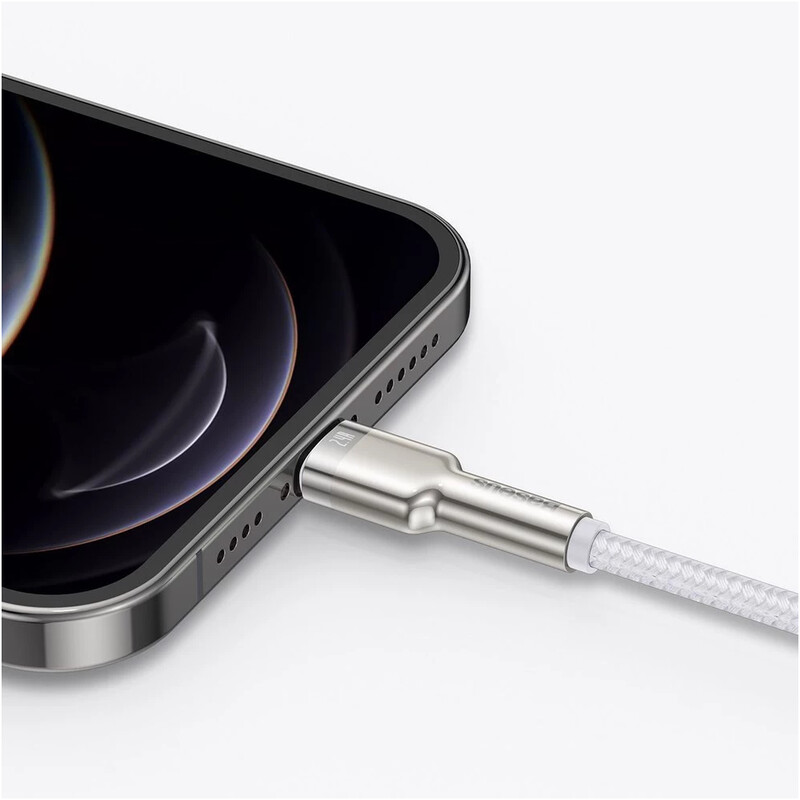 Кабель Baseus Cafule Metaln USB Type-A - Lightning (M/M), 2.4A, 1 м, White (CALJK-A02)