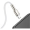 Фото - Кабель Baseus Cafule Metaln USB Type-A - Lightning (M/M), 2.4A, 2 м, White (CALJK-B02) | click.ua