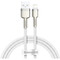 Фото - Кабель Baseus Cafule Metaln USB Type-A - Lightning (M/M), 2.4A, 2 м, White (CALJK-B02) | click.ua