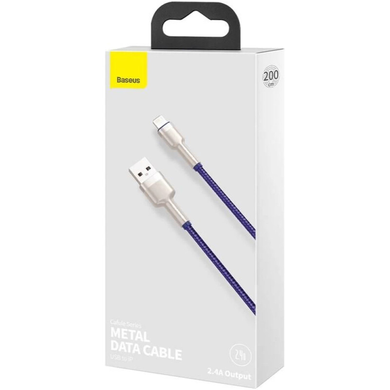 Кабель Baseus Cafule Metaln USB Type-A - Lightning (M/M), 2.4A, 2 м, Purple (CALJK-B05)