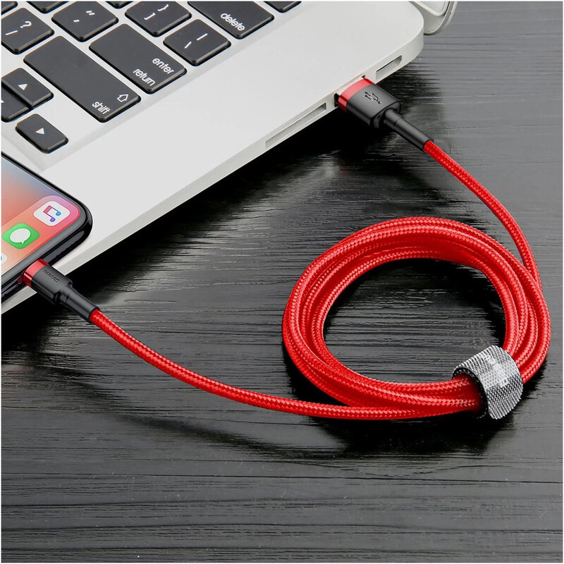 Кабель Baseus Cafule USB Type-A - Lightning (M/M), 2A, 3 м, Red (CALKLF-R09)