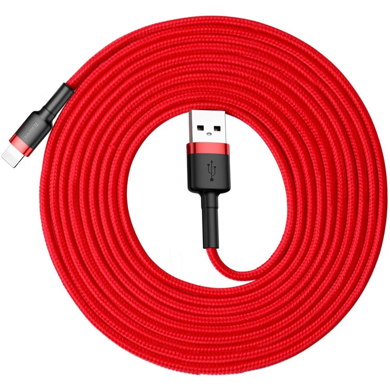 Кабель Baseus Cafule USB Type-A - Lightning (M/M), 2A, 3 м, Red (CALKLF-R09)