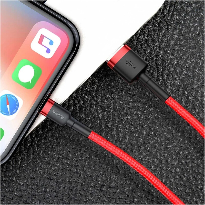 Кабель Baseus Cafule USB Type-A - Lightning (M/M), 2A, 3 м, Red (CALKLF-R09)