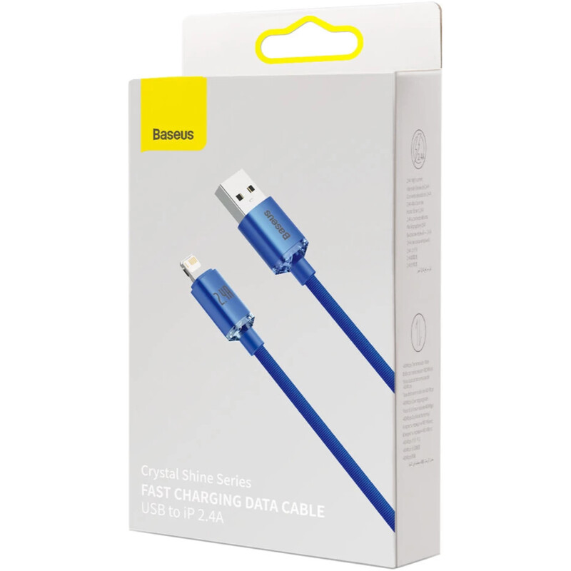 Кабель Baseus Crystal Shine Series Fast Charging USB Type-A - Lightning (M/M), 2.4A, 1.2 м, Blue (CAJY000003)