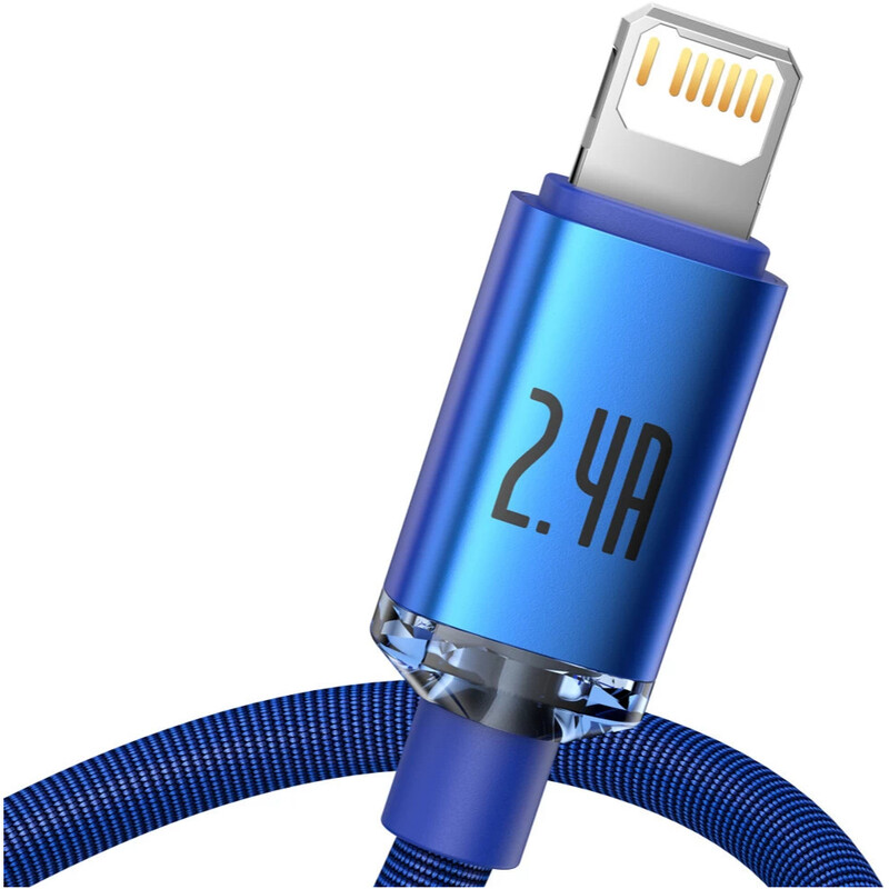 Кабель Baseus Crystal Shine Series Fast Charging USB Type-A - Lightning (M/M), 2.4A, 1.2 м, Blue (CAJY000003)