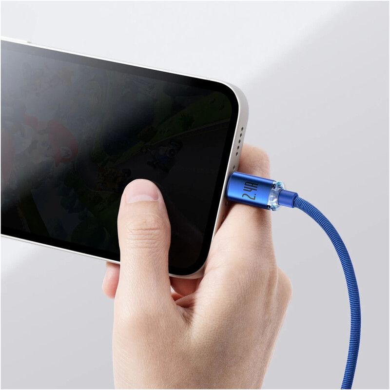 Кабель Baseus Crystal Shine Series Fast Charging USB Type-A - Lightning (M/M), 2.4A, 1.2 м, Blue (CAJY000003)