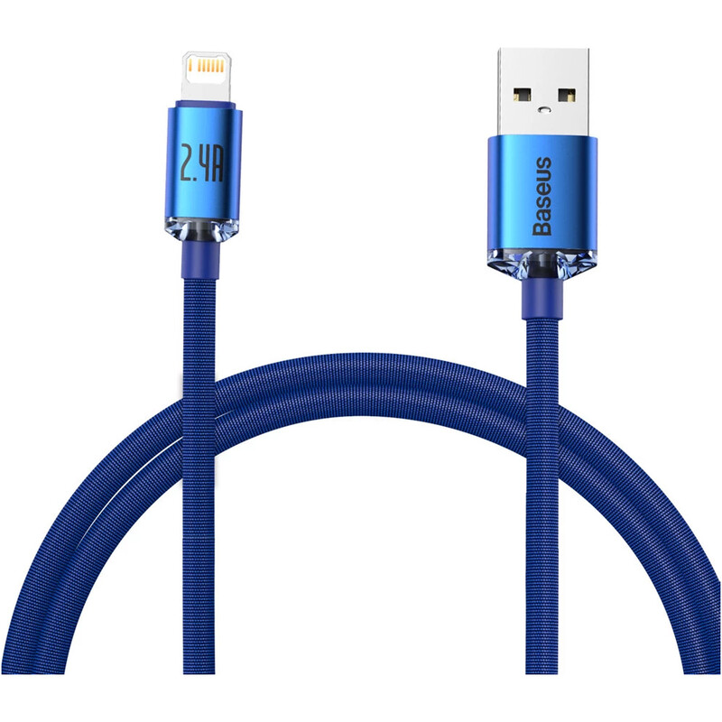 Кабель Baseus Crystal Shine Series Fast Charging USB Type-A - Lightning (M/M), 2.4A, 1.2 м, Blue (CAJY000003)