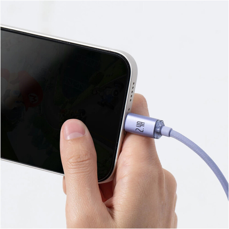 Кабель Baseus Crystal Shine Series Fast Charging USB Type-A - Lightning (M/M), 2.4A, 1.2 м, Purple (CAJY000005)