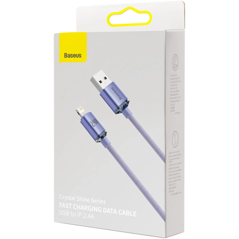 Кабель Baseus Crystal Shine Series Fast Charging USB Type-A - Lightning (M/M), 2.4A, 1.2 м, Purple (CAJY000005)