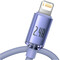 Фото - Кабель Baseus Crystal Shine Series Fast Charging USB Type-A - Lightning (M/M), 2.4A, 1.2 м, Purple (CAJY000005) | click.ua