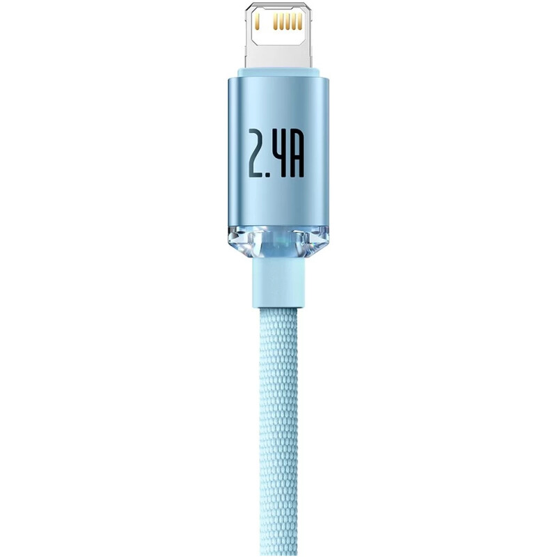 Кабель Baseus Crystal Shine Series Fast Charging USB Type-A - Lightning (M/M), 2.4A, 1.2 м, Sky Blue (CAJY001103)