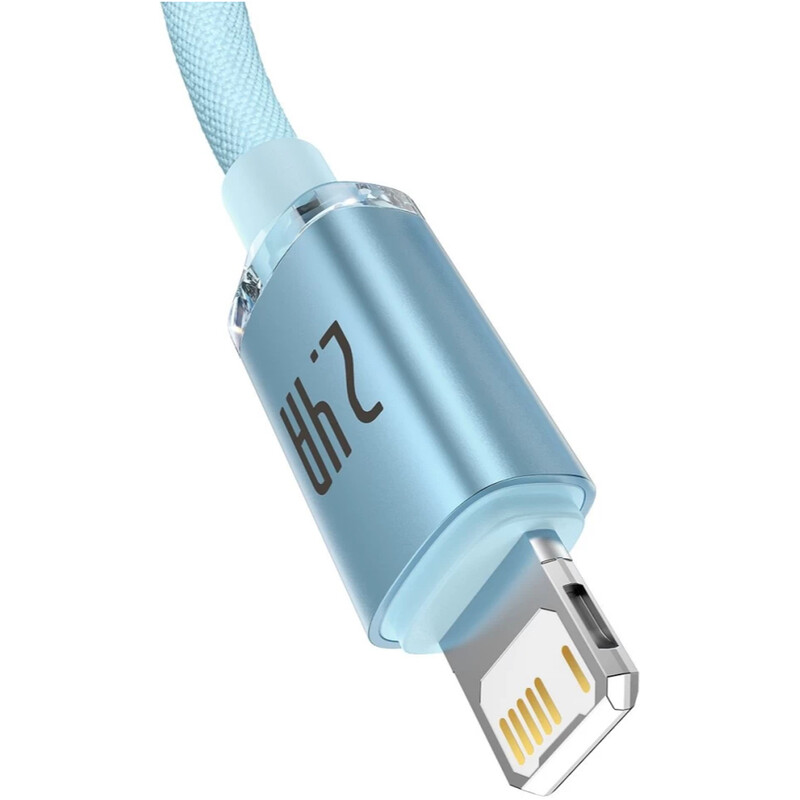Кабель Baseus Crystal Shine Series Fast Charging USB Type-A - Lightning (M/M), 2.4A, 1.2 м, Sky Blue (CAJY001103)