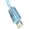 Фото - Кабель Baseus Crystal Shine Series Fast Charging USB Type-A - Lightning (M/M), 2.4A, 1.2 м, Sky Blue (CAJY001103) | click.ua