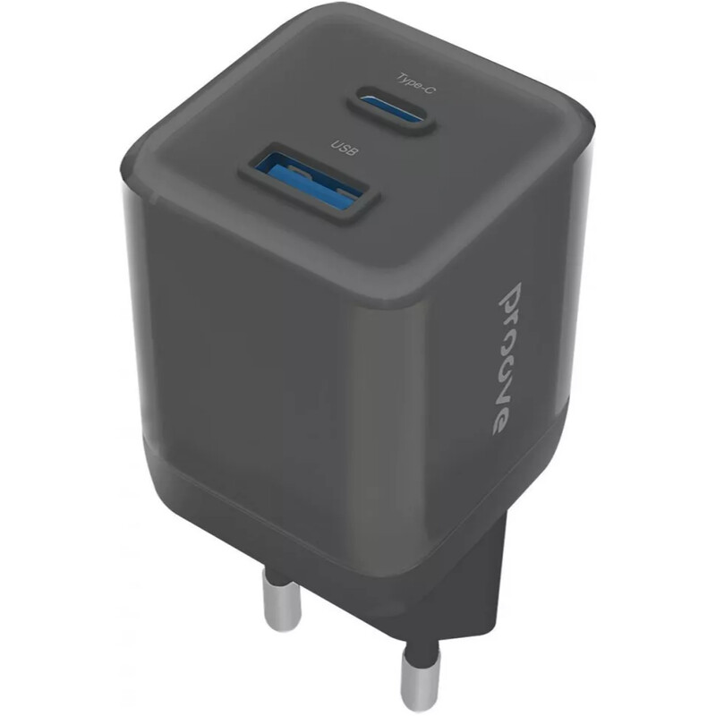 Мережевий зарядний пристрій Proove Pure GaN Plus (1USB-C, 1USB) 30W Black (WCPU30111201)