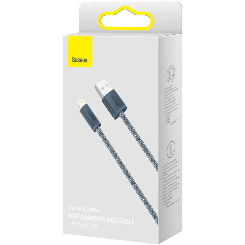 Кабель Baseus Dynamic Series Fast Charging USB Type-A - Lightning (M/M), 2.4A, 1 м, Slate Gray (CALD000416)
